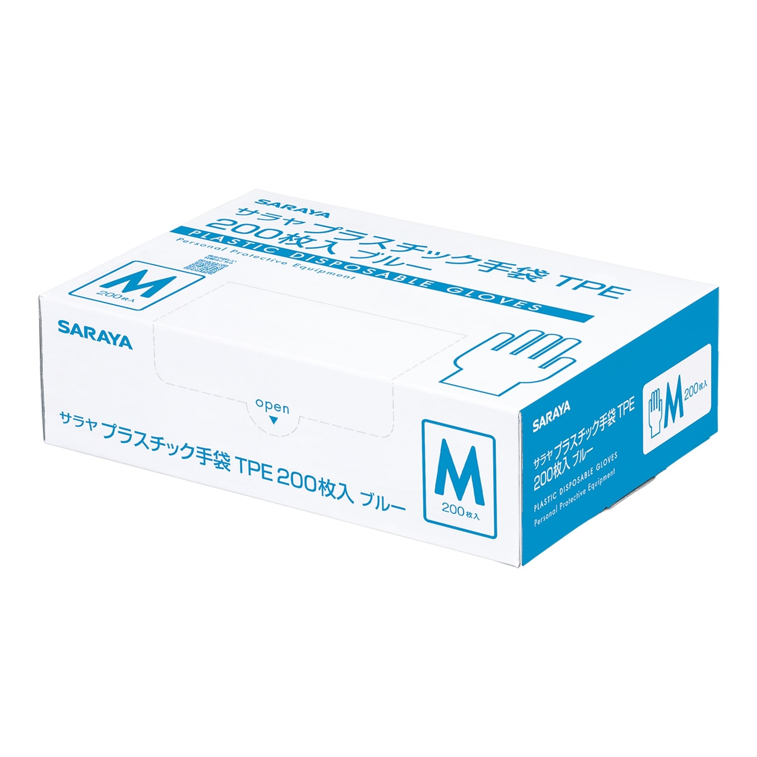 プラスチック手袋TPE200枚青M×30