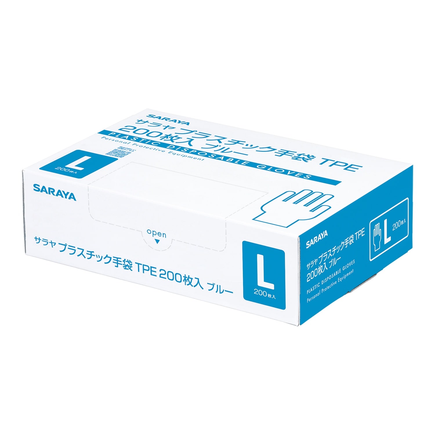 プラスチック手袋TPE200枚青L×30