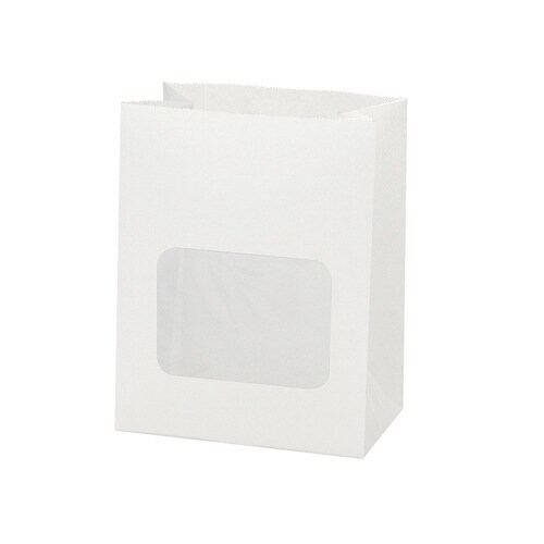 NF窓付耐油角底袋13ー8 白無地 100枚入×5