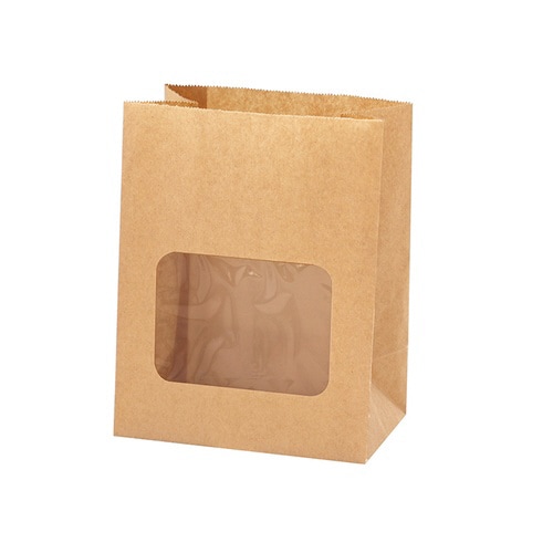 NF窓付耐油角底袋13ー8未晒無地 100枚入×5