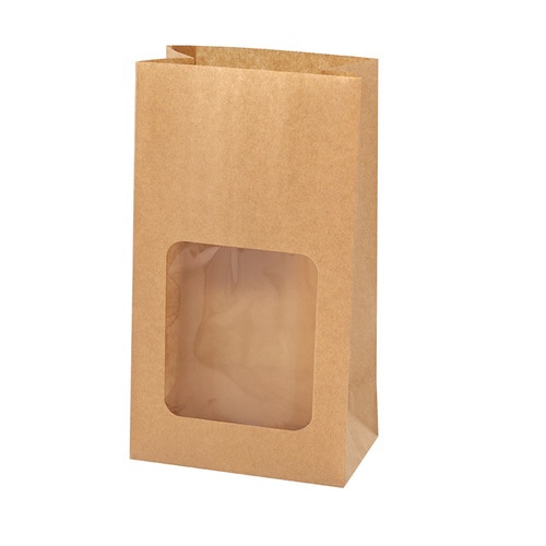 NF窓付耐油角底袋No.4未晒無地 100枚入×5