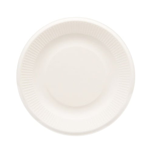 バガスプレート ホワイト 18cm 50枚入×24