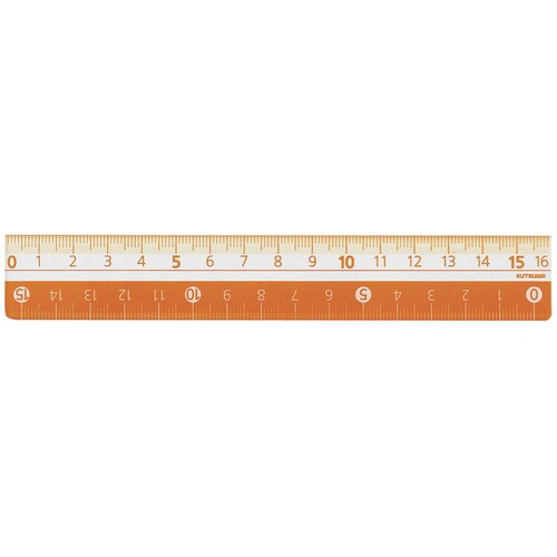 カラー定規 16cm(オレンジ)×5