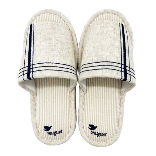 スリッパ ナチュラルクロス外縫い Lサイズ