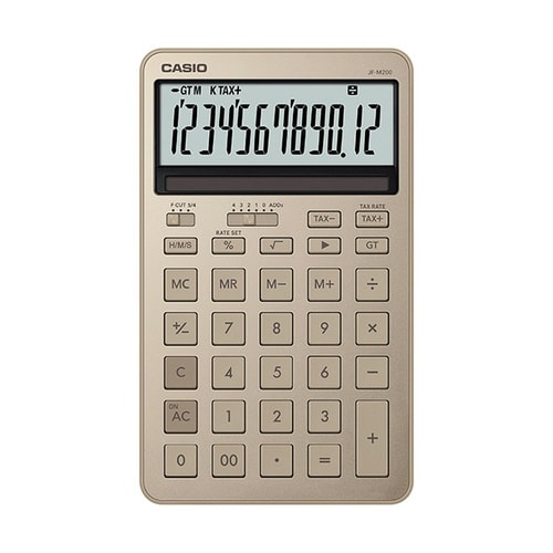 カシオ スタイリッシュ電卓 ジャスト型 ゴールド