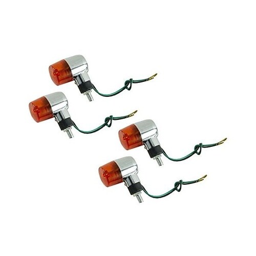 汎用メッキウインカー丸型 オレンジレンズ 4個セッ