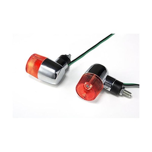 汎用メッキミニウインカー丸型 オレンジレンズ 2個