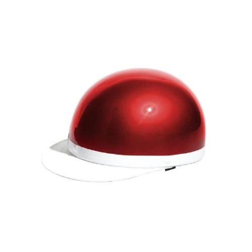 ヘルメット 半キャップ白ツバ レッド KC−100