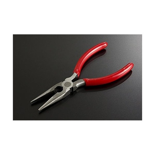 ストレートノーズプライヤー 全長16.5cm 赤