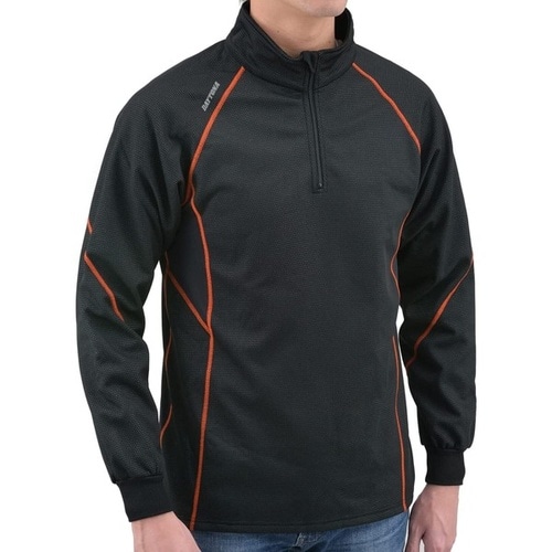 防風防寒インナーシャツ ハーフジップタイプ オレン