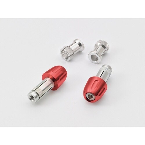 アルミビレットバーエンド スピンナータイプ レッド