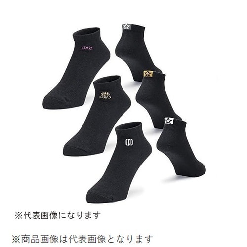 ソックス 3組 ロゴ BK−BK−BK 25−27