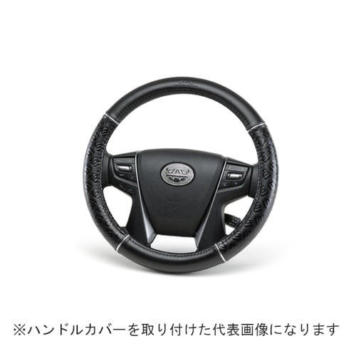 ステアリングカバー モノグラムレザー BK S