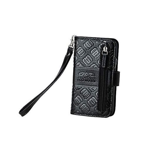 スマートフォンカバー モノグラムレザー ブラック