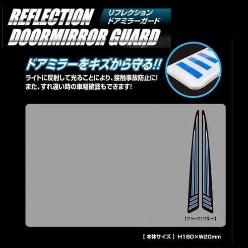 リフレクションドアミラーガード ブラック/ブルー