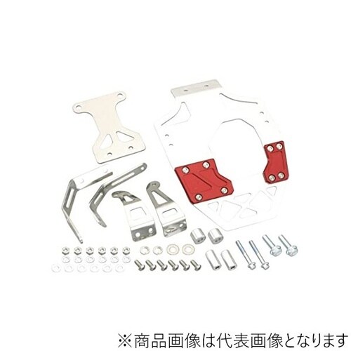 スキッドプレート レッド/シルバー グロム(GRO