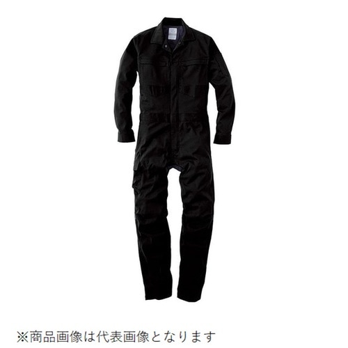 ダブルメッシュ・ストレッチ長袖ツナギ ブラック 5