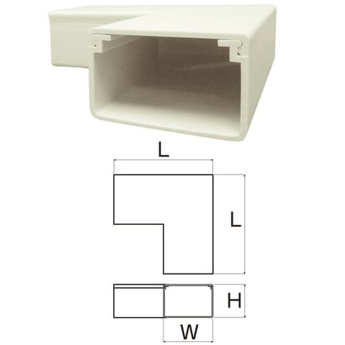樹脂製ケーブル配線保護カバーNダクト横曲 ベージュ