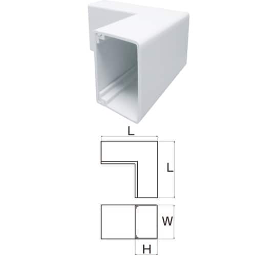 樹脂製ケーブル配線保護カバーNダクト内曲 白