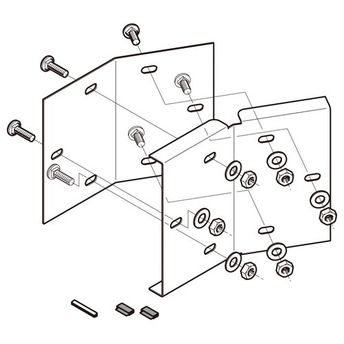 アルミダクト分岐用継ぎ金具ADLG200