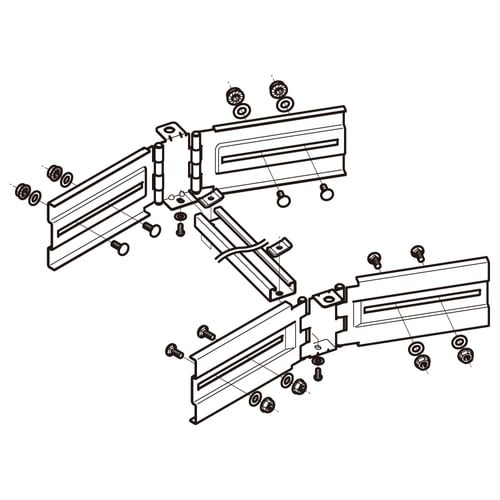 子桁付水平自在継ぎ金具ステンS−QRB2−H30