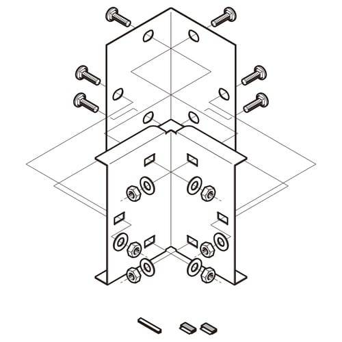 直角曲り継ぎ金具溶融亜鉛Z−DPTG200