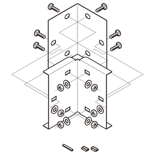 直角曲り継ぎ金具溶融亜鉛Z−DPTG300