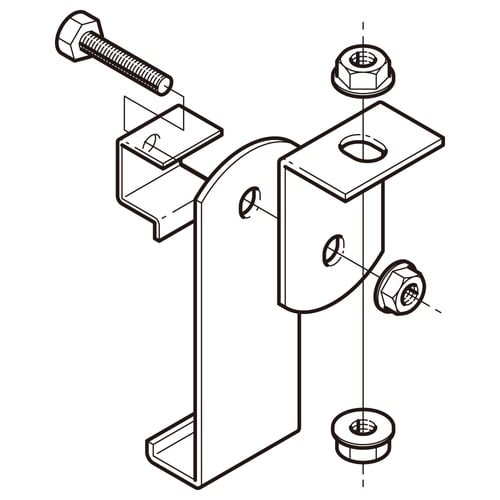 斜め吊り金具溶融亜鉛Z−QRFH1B