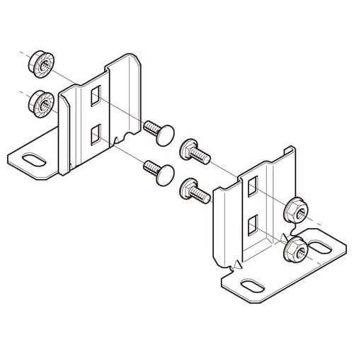 垂直ラック支持金具溶融亜鉛Z−SRU1R左右組