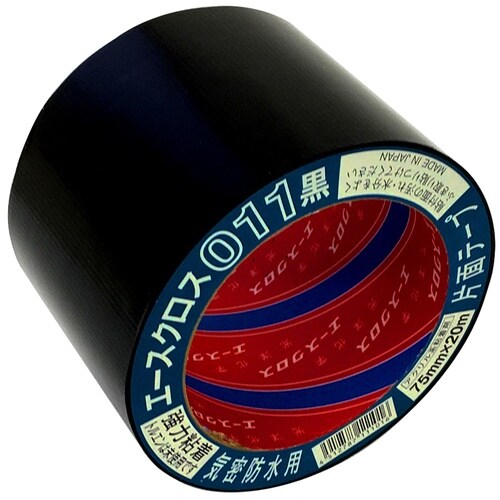 エースクロス011 黒 75mm×20m