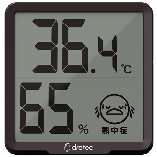 デジタル温湿度計 リテーモ ブラウン