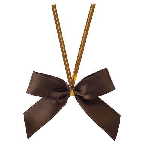 サテンリボンワイヤータイブラウン−2 50個