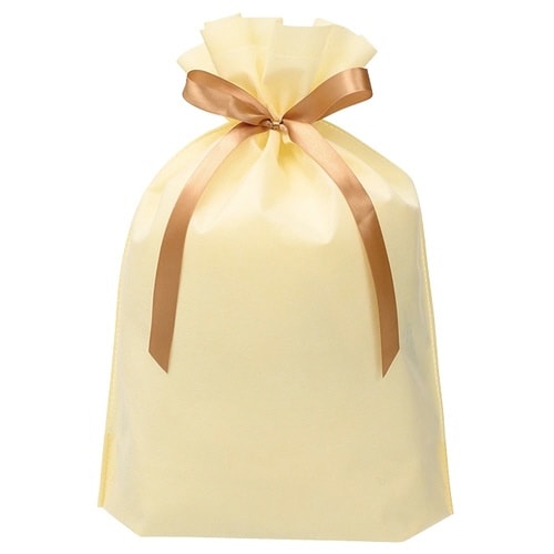 2重不織布リボン付バッグM クリーム 10枚