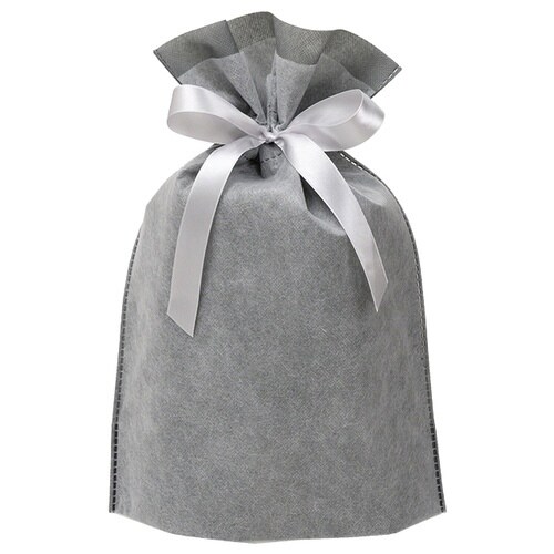 2重不織布リボン付バッグ S グレー 20枚