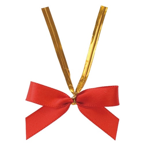 サテンリボンワイヤータイレッド−2 50個