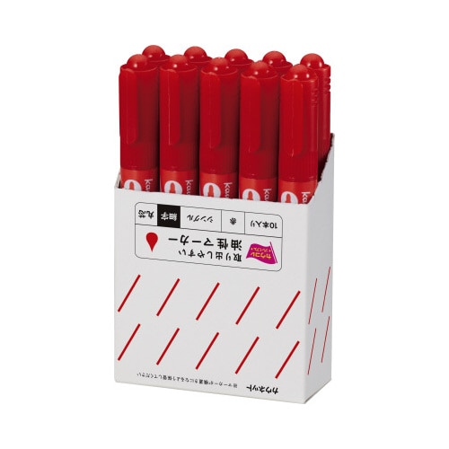 取り出しやすい箱入り油性マーカー 細字 赤 50本