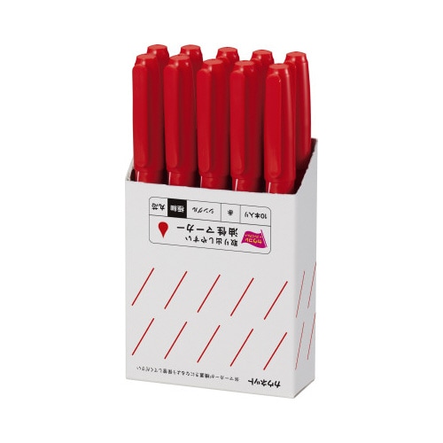 取り出しやすい箱入り油性マーカー 極細 赤 50本