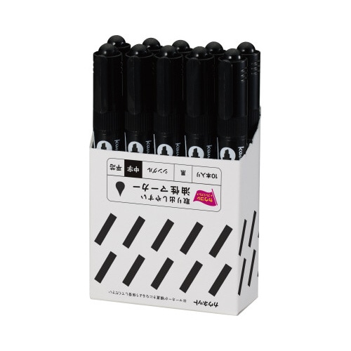 取り出しやすい箱入り油性マーカー中字平芯 黒10本
