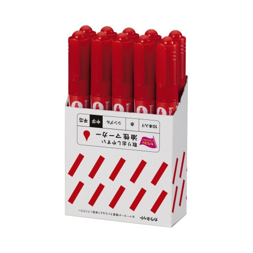 取り出しやすい箱入り油性マーカー中字平芯 赤10本