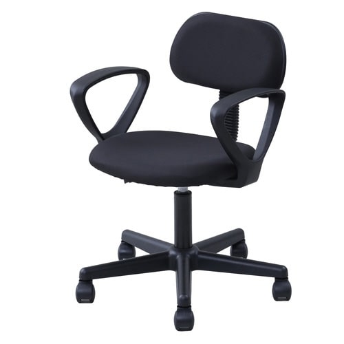 ワークチェア オフィスチェア 肘付き BK