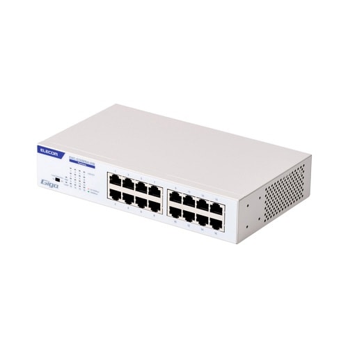 Giga対応16ポートスイッチ(金属筐体電源内蔵)