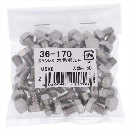 ステン 六角ボルト M5X10 50P