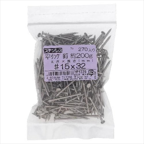 ステン平頭リング釘 16X25 200G