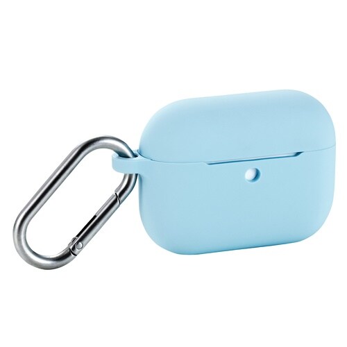 AirPodsPro3 ケース 耐衝撃 カラビナ青