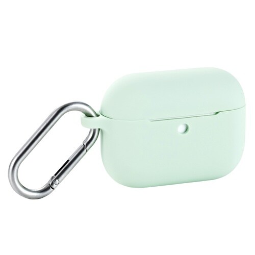 AirPoドsPro3 ケース 耐衝撃 カラビナ緑
