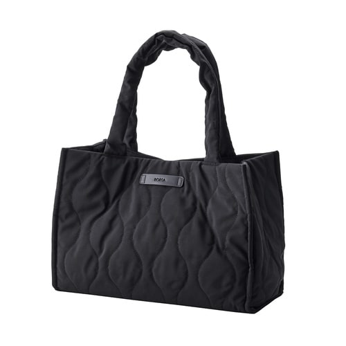 トートバッグ 大容量撥水キルト 14インチPC 黒