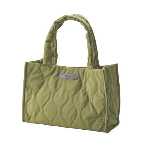 トートバッグ 大容量撥水キルト 14インチPC 緑