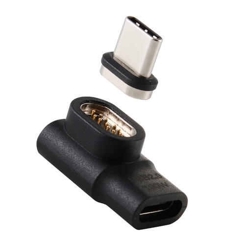 USB−C マグネット変換アダプタ L字 ブラック