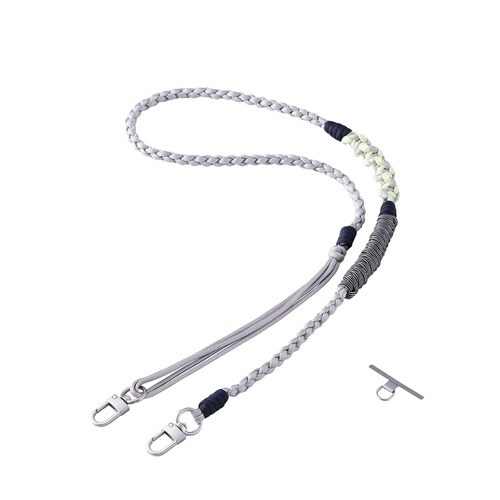 スマホショルダー 編みロープタイプ グレー