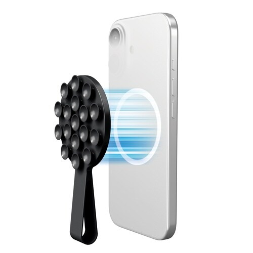 スマホホルダー 落下防止バンド付 ブラック